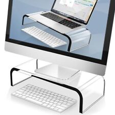 AboveTEK Acrylic Monitor Stand – Clear Monitor Riser & Computer Desk 15 inch picture