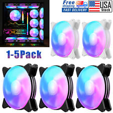 1-5Pack Computer Case Fan 120mm 4 Pin RGB LED CPU PC Air Cooling Light Game Fans picture
