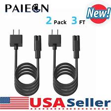 2Pc 3ft AC Power Cord Cable For HP Officejet 4635 4650 5258 Printer 2-Prong Lead picture