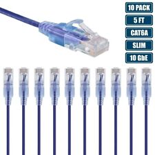 10x 5FT Cat6A RJ45 Network LAN Ethernet UTP Patch Cable 10Gb Copper 30AWG Purple picture