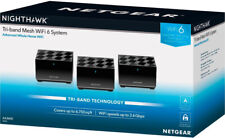 NETGEAR AX3600 Nighthawk MK83 Tri-Band Mesh WiFi 6 System - Black (BRAND NEW) picture