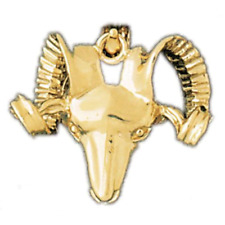 Ram Head Charm Pendant 14k Gold picture