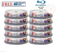 100 Pack SmartBuy Blu-ray BD-R BDR DL Dual Layer 6X 50GB Inkjet Printable Disc picture