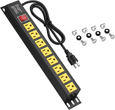 Rack Mount Power Strips, 1U Rack Mount PDU Power Strip Surge Protector for 19... picture
