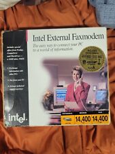 Vintage Intel 144/144e External Faxmodem With Disks Manuals Cables New picture