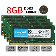 32GB kit 4x 8GB PC3-12800 DDR3 1600MHz RAM for Apple iMac 204-Pin SODIMM Memory picture