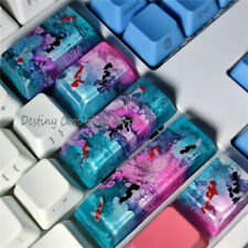 HOT Resin Light Colorful Koi Fish Lotus Keycap for MK Custom Made Handmade 5 PCS picture