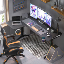 Ultrawide L-shaped Corner Gaming Office Desk Carbon Fiber Computer Desk 63inch picture