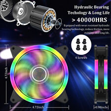 1-4PCS 120mm RGB LED Computer PC Case Fan Air Cooling Quiet Hydraulic Game Fans picture
