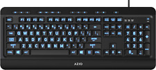 Azio Large Print Keyboard - USB Computer Keyboard with 3 Interchangeable Back... picture