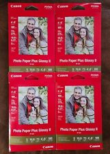 Lot of 4 Canon Plus Glossy II PP-201 Inkjet Print Photo Paper - 100 Sheets Each picture