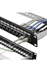 Rapink 24 Port with Inline Keystone 10G Support, 1U Network Patch Panel Cat6, B5 picture