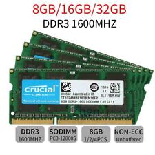 Crucial 32GB 16GB 8GB PC3-12800S DDR3 1600MHz SODIMM 204Pin Laptop Memory Lot AB picture