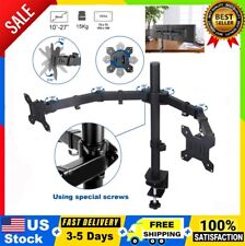 DOUBLE TWIN ARM DESK MOUNT BRACKET LCD COMPUTER MONITOR STAND 10”-27” SCREEN TV picture