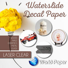 Waterslide Decal Paper CLEAR For LASER Printer 10 Sheets 8.5