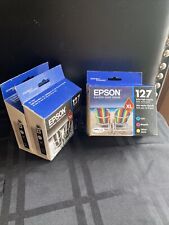 LOT • Genuine Epson 127 XL T127120 Black & T127520 Color Extra High Capacity Ink picture