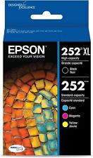 Epson Genuine 252XL Black 252 Color CMY Ink - 4 Pack - 06/26 -  picture