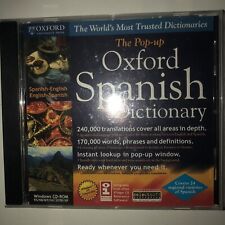 The Pop-up Oxford Spanish Dictionary PC CD translate espanol words phrases tool picture