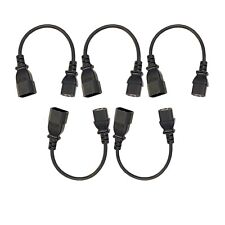 (5) Pack of C13 to C14 AC Power Cord 1' Foot Short 18AWG Cable picture