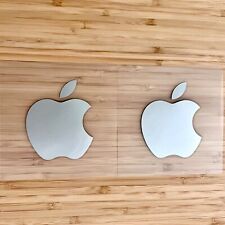 Authentic Apple Sticker Silver Large 4 inch Mac 2x, BUNDLE OF 2 PER ORDER picture