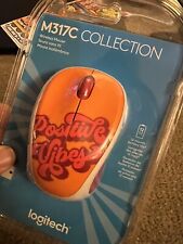 Logitech M317C Collection Wireless Battery-Operated Orange Mouse, Positive Vibes picture