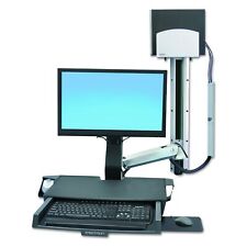 Ergotron StyleView Sit-Stand Combo Medium Silver CPU Holder Aluminum Black picture