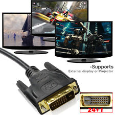  DVI DVI-D Dual Link 24+1 Male to Male Cable Adapter Gold Plated with Ferrites picture
