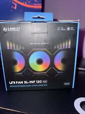 NEW LIAN LI UNI FAN SL INFINITY 120 RGB BLACK  3 PCS PACK ---UF-SLIN120-3B picture