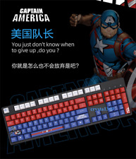 STOCK Captain America 128 Keycaps Set PBT Cherry Height for Mechanical Keyboard picture