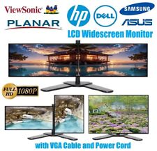 2 X HP Dell Major Brands 22 inch 2-in-1 Stand FHD 1080p LCD Monitor VGA Cable picture