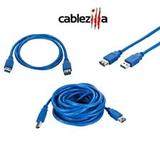USB Extension Cable 3.0 AM-AF Data Wire Charger EXT Blue 3FT - 15FT Multi Lot picture