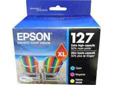 Genuine Epson 127XL 3-Pack Cyan Magenta Yellow T12752 Ink Cartridges - New 06/22 picture