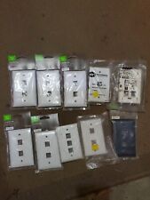 Lot Of 10  Legrand On-Q 1 Gang 2 Port Jack Wall Plate WHITE F3402-WH-V1 picture