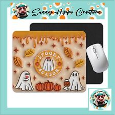 Mouse Pad Spooky Season Ghosts Halloween Anti Slip Back Easy Clean Sublimated picture