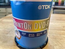 TDK PrintOn DVD -R 4.7GB 8X Compatible Single-Sided Recordable 100-Disc Spindle picture