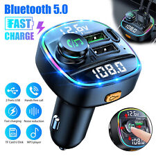 Wireless Bluetooth 5.0 Car FM Transmitter MP3 Radio Adapter Kit Dual USB Charger picture