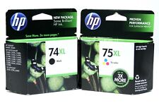 2PK Genuine HP 74XL HP 75XL Ink for Deskjet D4360 Officejet J5780 J6480 EXP DATE picture