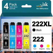 4PK 222XL Ink Cartridge for Epson 222 Expression Home XP-5200 Workforce WF-2960  picture