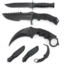 3pc Tactical Knife Set. Black picture