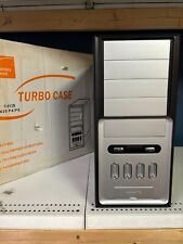 New Vintage Retro ATX Tower Computer PC Turbo Case Black & Silver picture