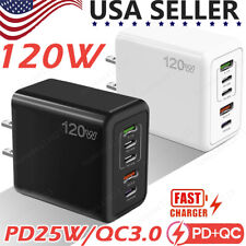 5 Multi Port USB Hub Charger Station Wall Fast Charger QC3.0 Power Adapter 120W picture