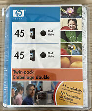 2007 New Sealed 2-Pack Genuine HP 45 Black Twin Value Pack Ink Cartridges 229212 picture