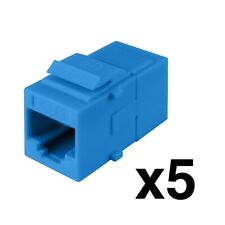 Construct Pro Cat6 Keystone Pass-Through Coupler Jack Inserts (Blue, 5-Pack) picture