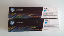TWO PACK Genuine HP 126A Cyan Toner Cartridge CE311A picture