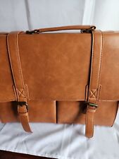 Messenger Bag for Men 15.6 Inch Vintage Leather Briefcase Waterproof Brown - NEW picture