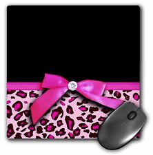 3dRose Hot pink leopard animal print with glamorous faux ribbon bow - girly glam picture