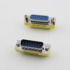 VGA/SVGA DB15 D-SUB 15Pin 2 Rows Male To DB15 Female Mini Gender Changer Adapter picture