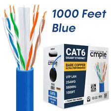 1000 FT Cat6 Cable CMR Riser 10 Gigabit Network Ethernet Cable Cat 6 Cord Blue picture
