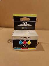 LEXMARK 100XL 3 Ink Multipack 3 Color Cartridges Cyan Magenta Yellow NEW, SEALED picture