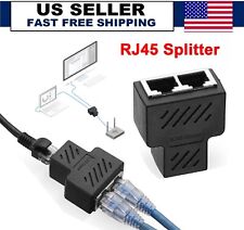 2x RJ45 Splitter Adapter 1 to2 Ways Dual Female Port CAT5/6/7 LAN Ethernet Cable picture